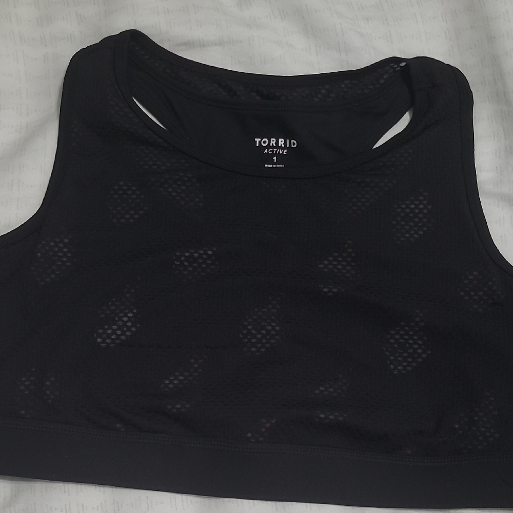 Torrid Active Black Mesh Sports Bra